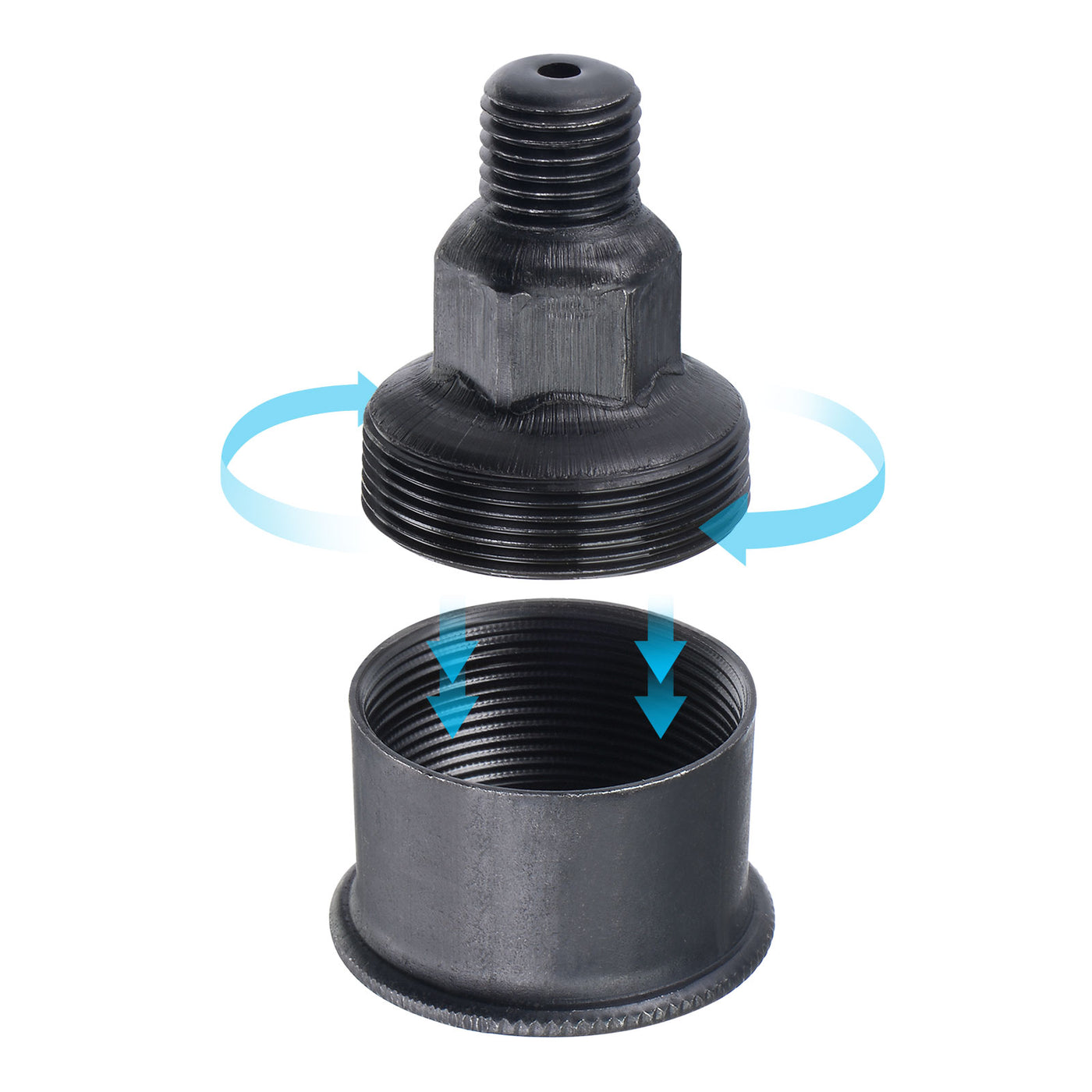 Harfington Machine Parts M14x1.5 Male Thread 18ml Grease Oil Cup Cap Carbon Steel Oiler Black