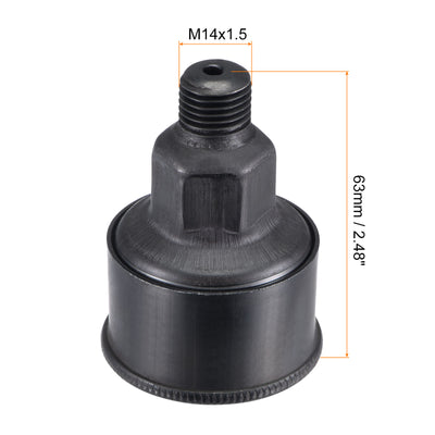 Harfington Machine Parts M14x1.5 Male Thread 25ml Grease Oil Cup Cap Carbon Steel Oiler Black