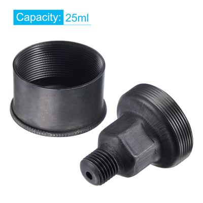 Harfington Machine Parts M14x1.5 Male Thread 25ml Grease Oil Cup Cap Carbon Steel Oiler Black