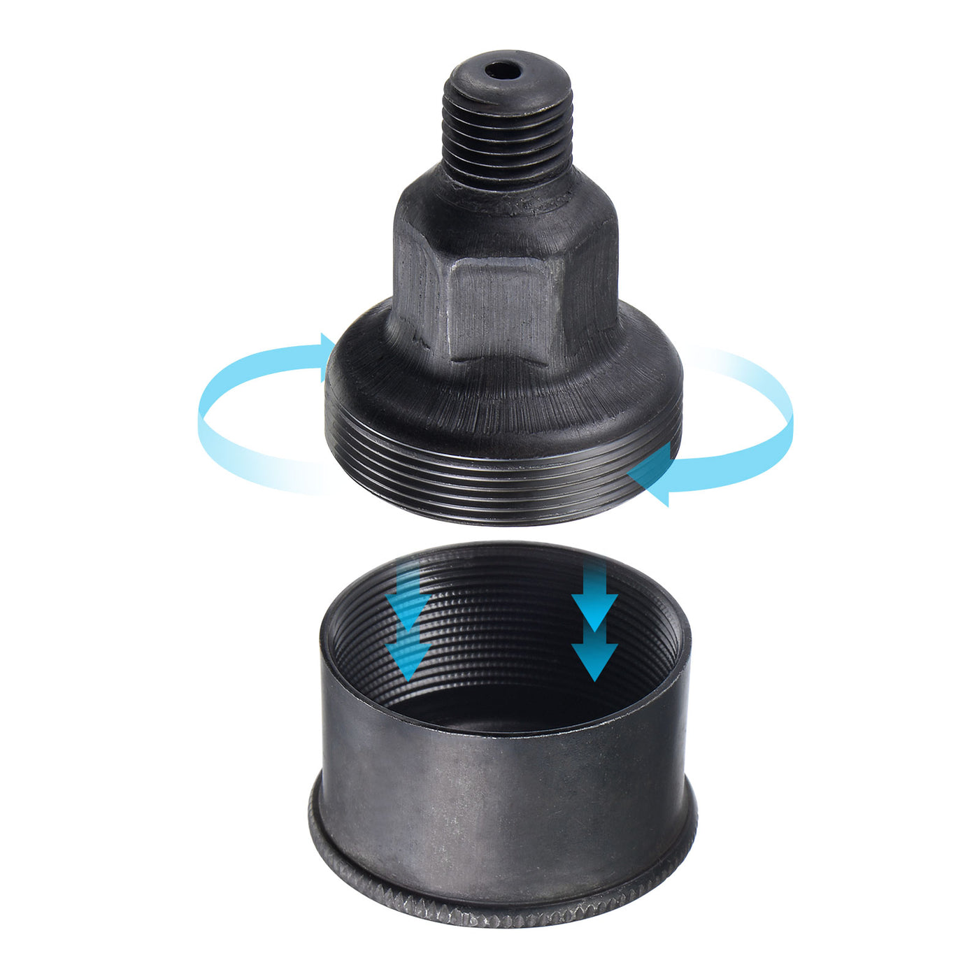 Harfington Machine Parts M14x1.5 Male Thread 25ml Grease Oil Cup Cap Carbon Steel Oiler Black