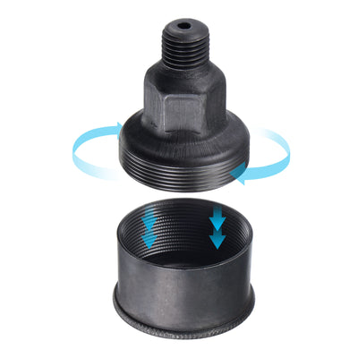 Harfington Machine Parts M14x1.5 Male Thread 25ml Grease Oil Cup Cap Carbon Steel Oiler Black