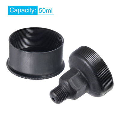 Harfington Machine Parts M14x1.5 Male Thread 50ml Grease Oil Cup Cap Carbon Steel Oiler Black