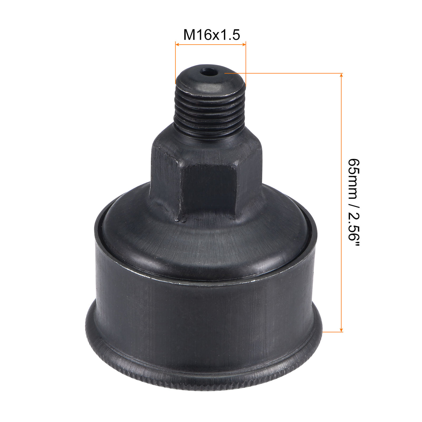 Harfington Machine Parts M16x1.5 Male Thread 50ml Grease Oil Cup Cap Carbon Steel Oiler Black