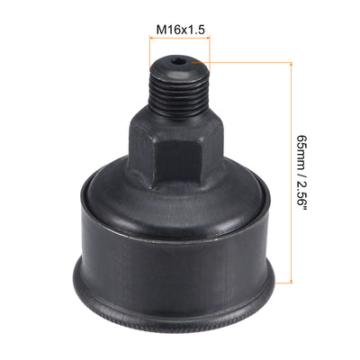 Harfington Machine Parts M16x1.5 Male Thread 50ml Grease Oil Cup Cap Carbon Steel Oiler Black