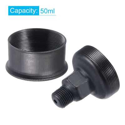 Harfington Machine Parts M16x1.5 Male Thread 50ml Grease Oil Cup Cap Carbon Steel Oiler Black