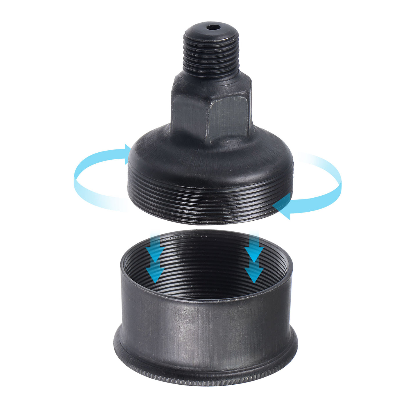 Harfington Machine Parts M16x1.5 Male Thread 50ml Grease Oil Cup Cap Carbon Steel Oiler Black