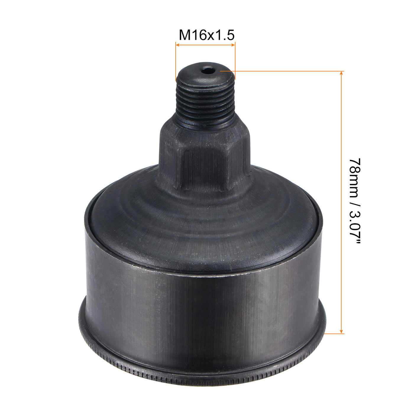 Harfington Machine Parts M16x1.5 Male Thread 100ml Grease Oil Cup Cap Carbon Steel Oiler Black