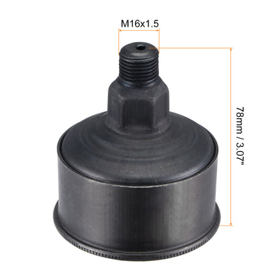 Harfington Machine Parts M16x1.5 Male Thread 100ml Grease Oil Cup Cap Carbon Steel Oiler Black