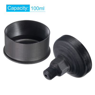 Harfington Machine Parts M16x1.5 Male Thread 100ml Grease Oil Cup Cap Carbon Steel Oiler Black