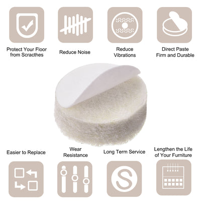 Harfington Felt Furniture Pads, Self-stick Non-slip Anti-scratch Round Felt Pads