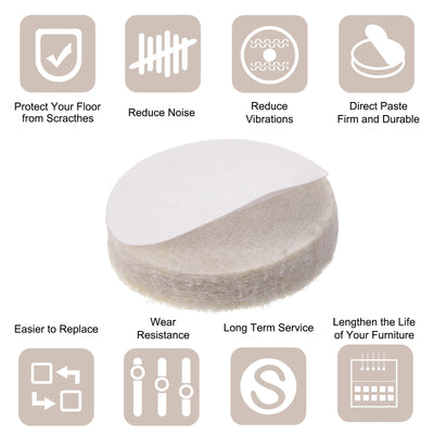 Harfington Felt Furniture Pads, Self-stick Non-slip Anti-scratch Round Felt Pads