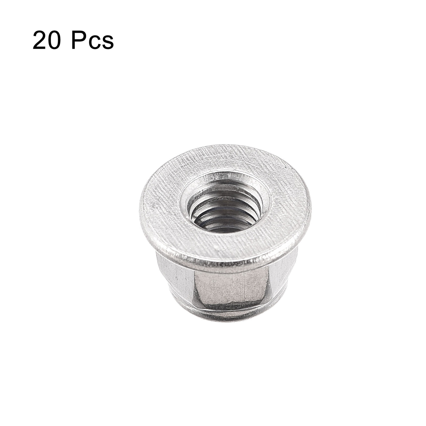 Harfington Nylon Insert Hex Lock Nuts with Flange, 304 Stainless Steel for Industrial