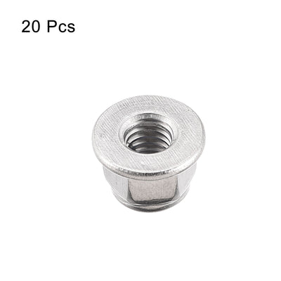 Harfington Nylon Insert Hex Lock Nuts with Flange, 304 Stainless Steel for Industrial