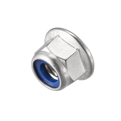 Harfington Nylon Insert Hex Lock Nuts with Flange, 304 Stainless Steel for Industrial
