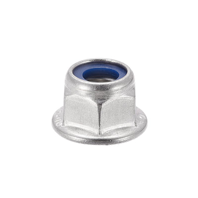 Harfington Nylon Insert Hex Lock Nuts with Flange, 304 Stainless Steel for Industrial