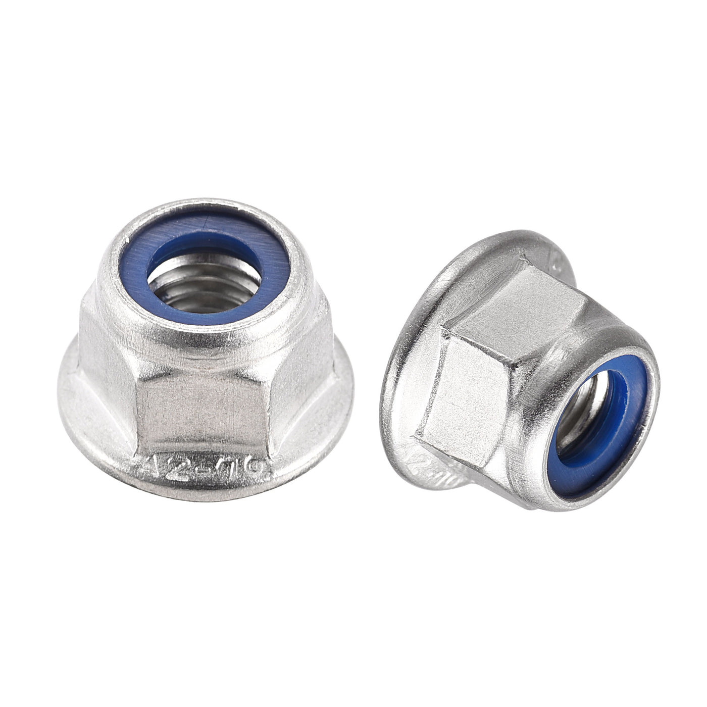 Harfington Nylon Insert Hex Lock Nuts with Flange, 304 Stainless Steel for Industrial