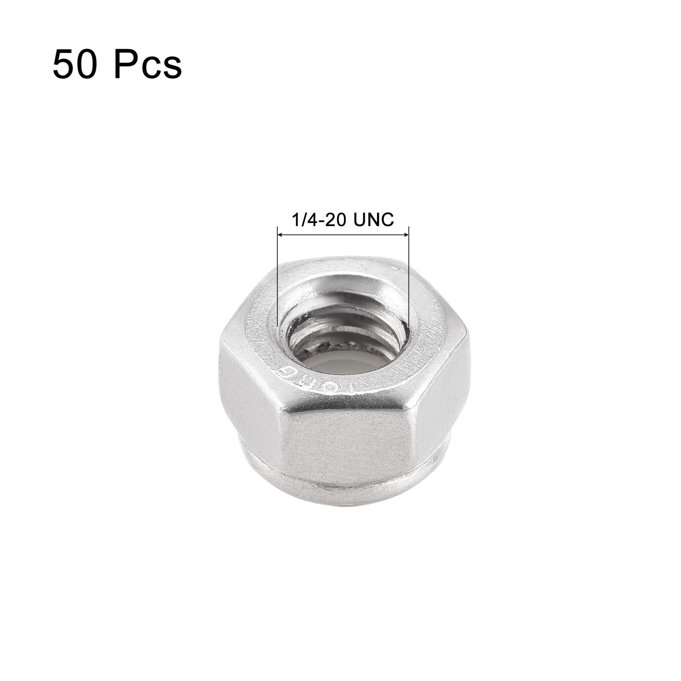 Harfington Nylon Insert Hex Lock Nuts, 304 Stainless Steel, Plain Finish Lock Nut