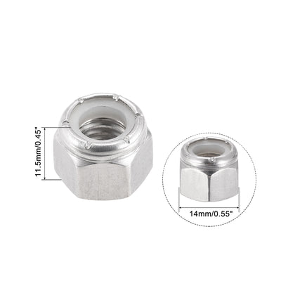 Harfington Nylon Insert Hex Lock Nuts, 304 Stainless Steel, Plain Finish Lock Nut