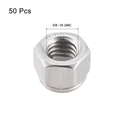 Harfington Nylon Insert Hex Lock Nuts, 304 Stainless Steel, Plain Finish Lock Nut