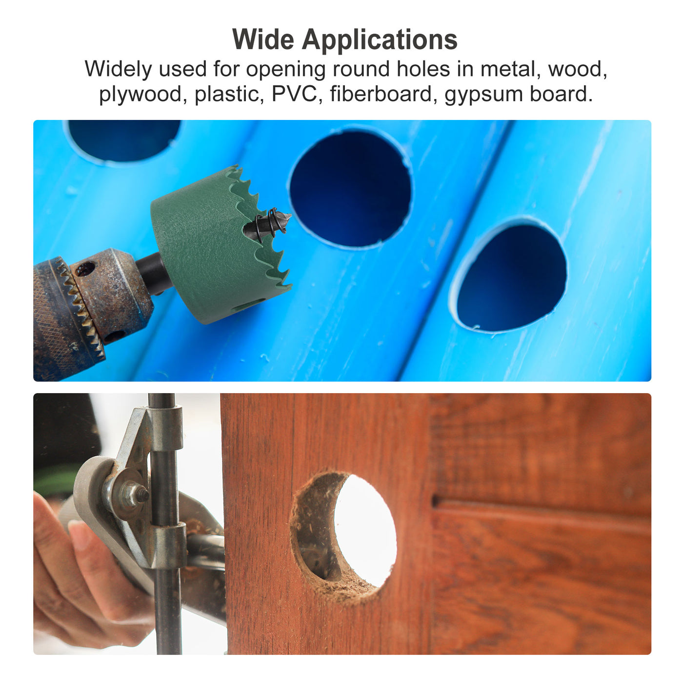 Harfington Bi-Metal Hole Saw High Speed Steel Cutter for Metal Wood PVC Plastic