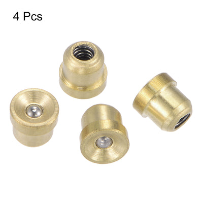 Harfington Brass Push Button Flange Grease Oil Cup 5mm for Lubrication System 4Pcs