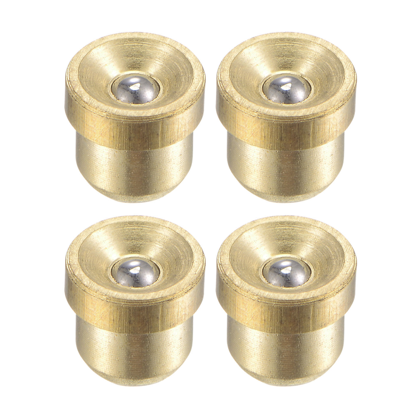 Harfington Brass Push Button Flange Grease Oil Cup 5mm for Lubrication System 4Pcs