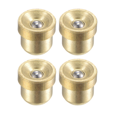 Harfington Brass Push Button Flange Grease Oil Cup 5mm for Lubrication System 4Pcs