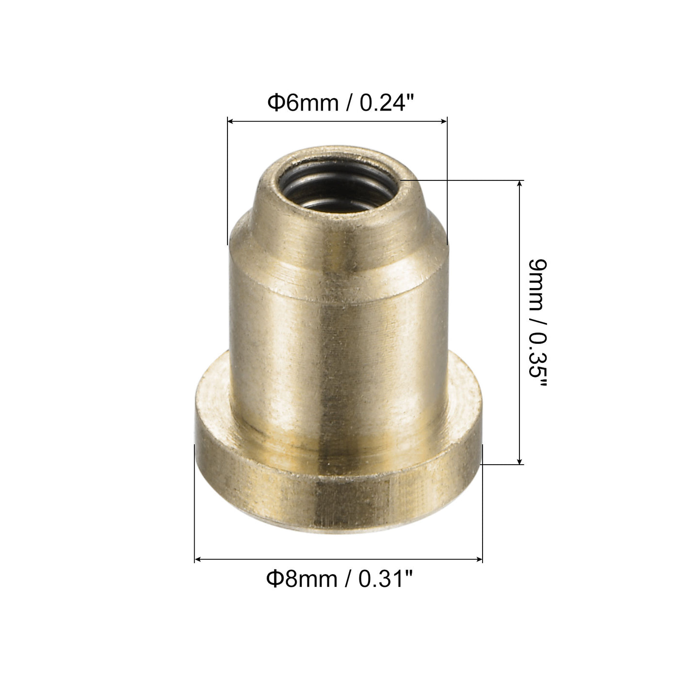 Harfington Brass Push Button Flange Grease Oil Cup 6mm for Lubrication System 4Pcs