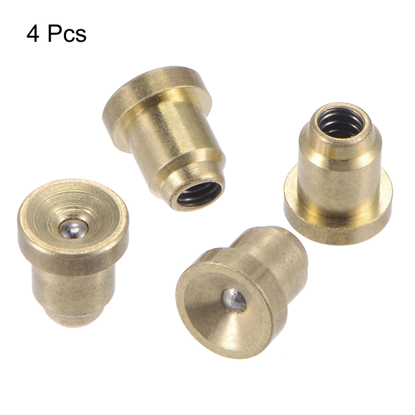 Harfington Brass Push Button Flange Grease Oil Cup 6mm for Lubrication System 4Pcs