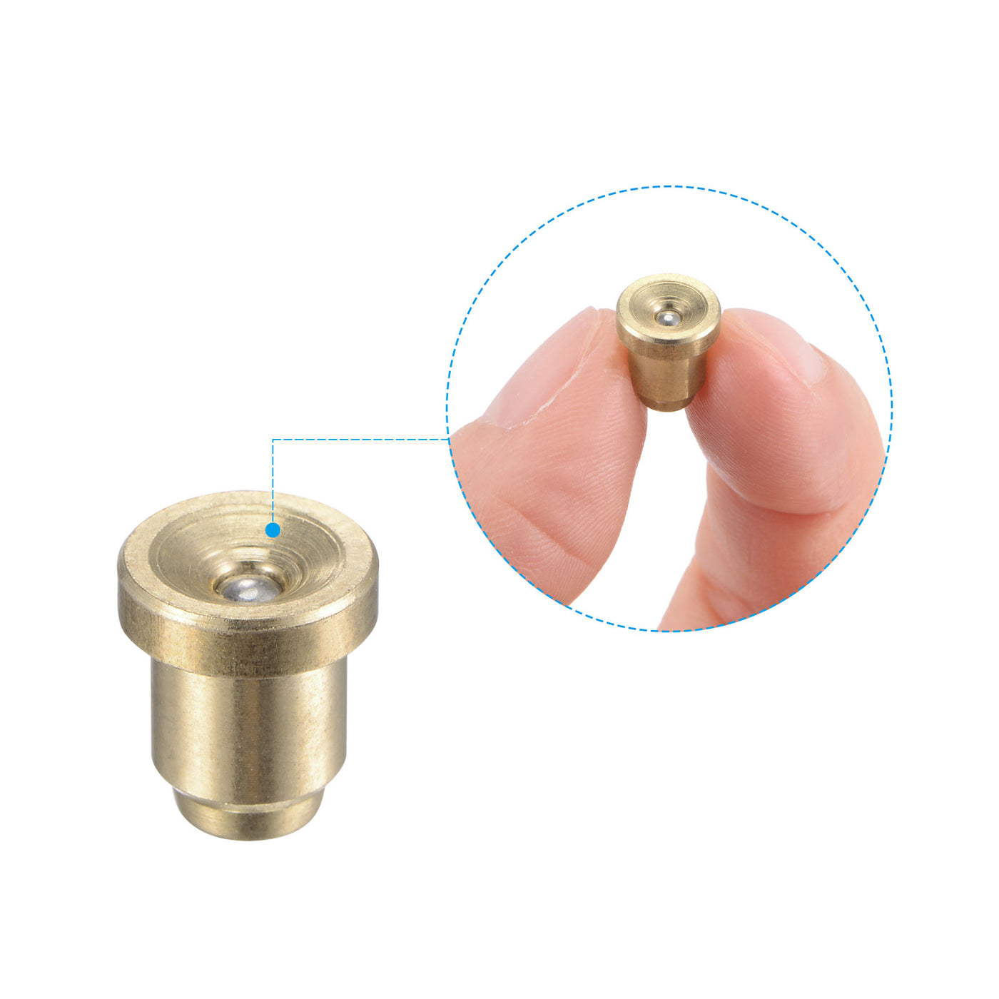 Harfington Brass Push Button Flange Grease Oil Cup 6mm for Lubrication System 4Pcs