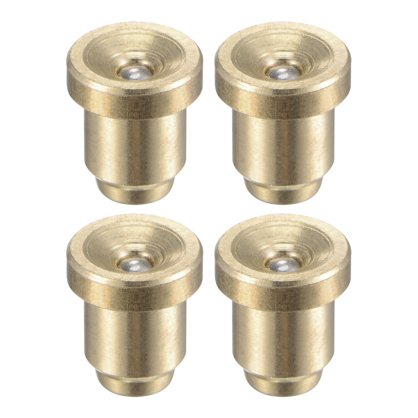 Harfington Brass Push Button Flange Grease Oil Cup 6mm for Lubrication System 4Pcs