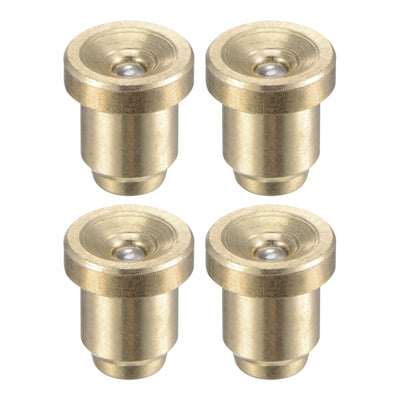 Harfington Brass Push Button Flange Grease Oil Cup 6mm for Lubrication System 4Pcs