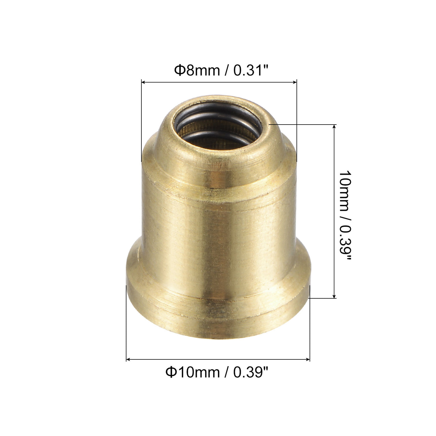 Harfington Brass Push Button Flange Grease Oil Cup 8mm for Lubrication System 4Pcs