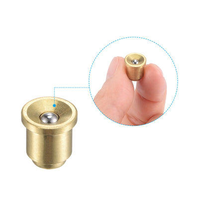 Harfington Brass Push Button Flange Grease Oil Cup 8mm for Lubrication System 4Pcs