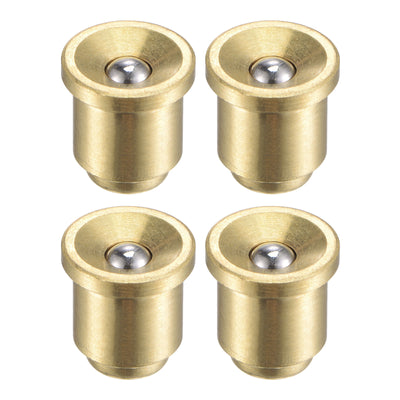 Harfington Brass Push Button Flange Grease Oil Cup 8mm for Lubrication System 4Pcs