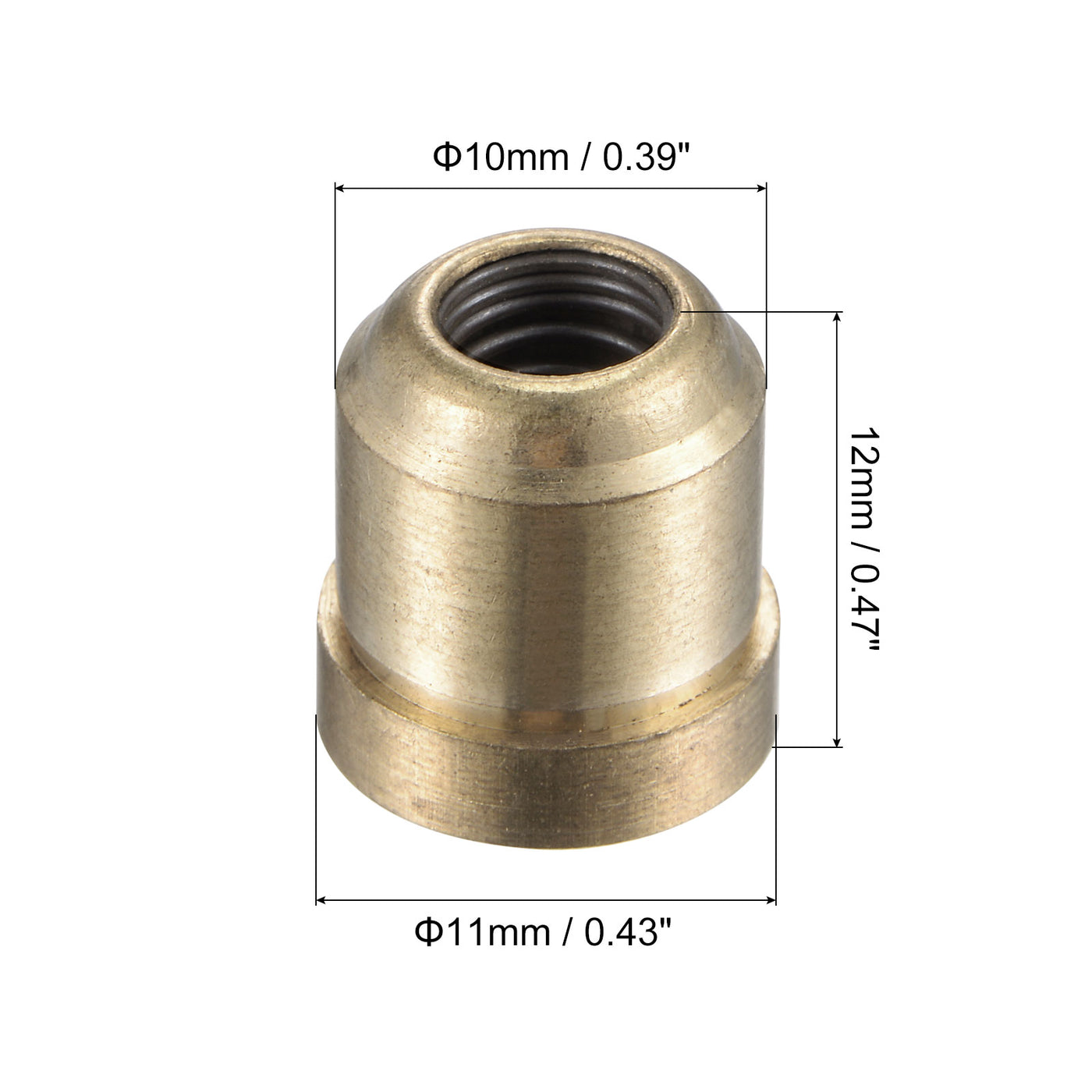 Harfington Brass Push Button Flange Grease Oil Cup 10mm for Lubrication System 4Pcs