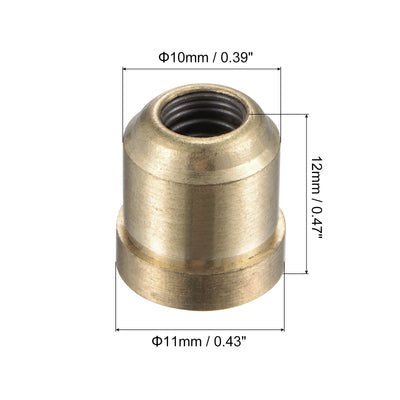 Harfington Brass Push Button Flange Grease Oil Cup 10mm for Lubrication System 4Pcs