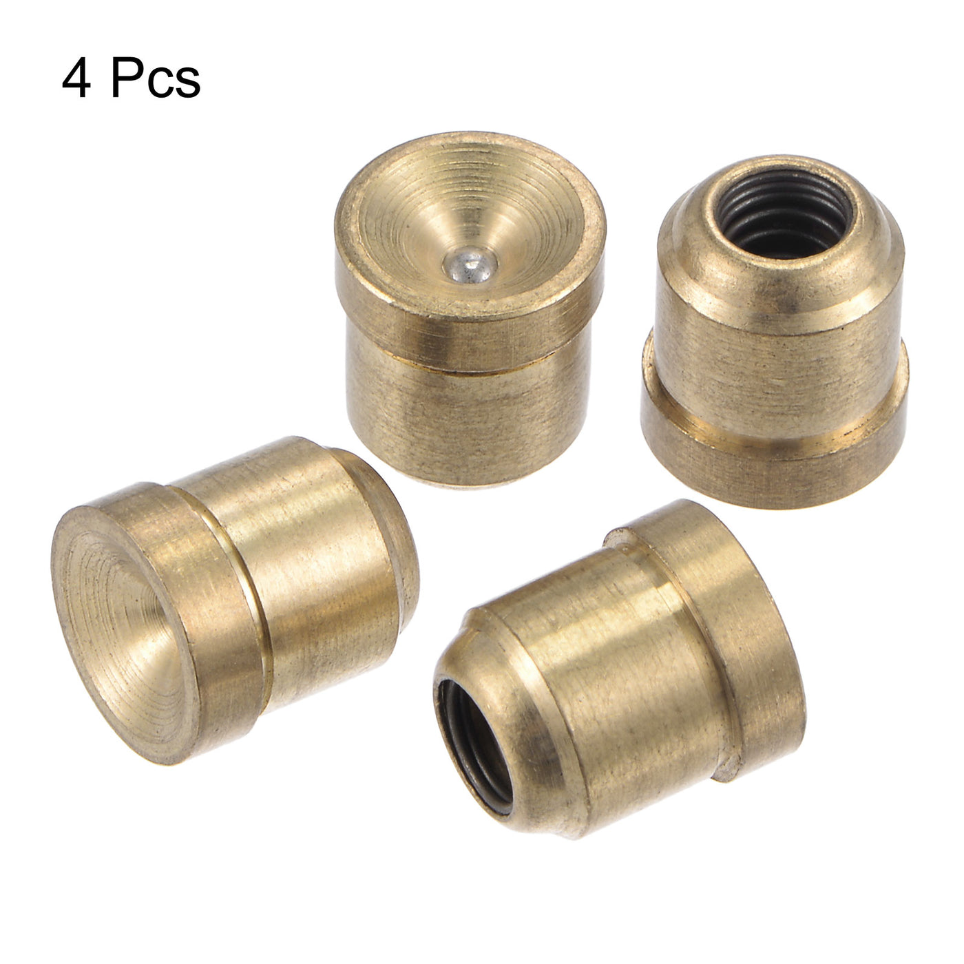 Harfington Brass Push Button Flange Grease Oil Cup 10mm for Lubrication System 4Pcs