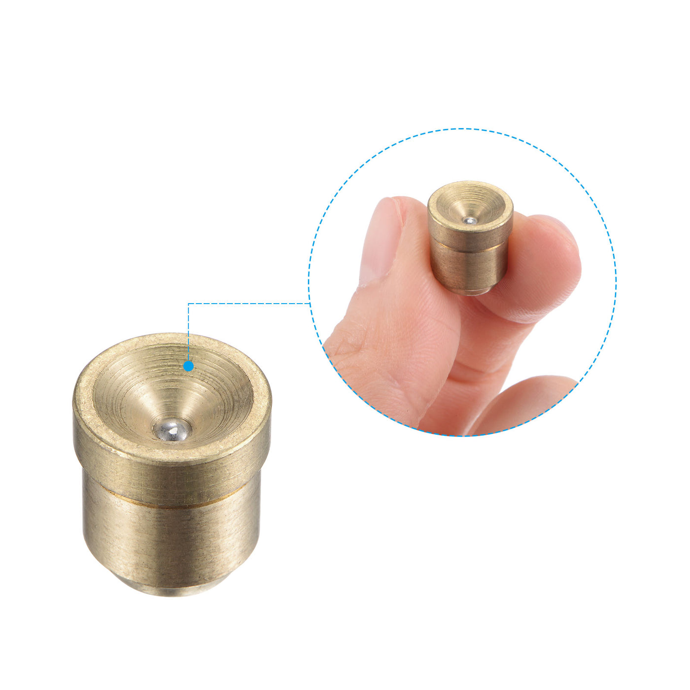 Harfington Brass Push Button Flange Grease Oil Cup 10mm for Lubrication System 4Pcs