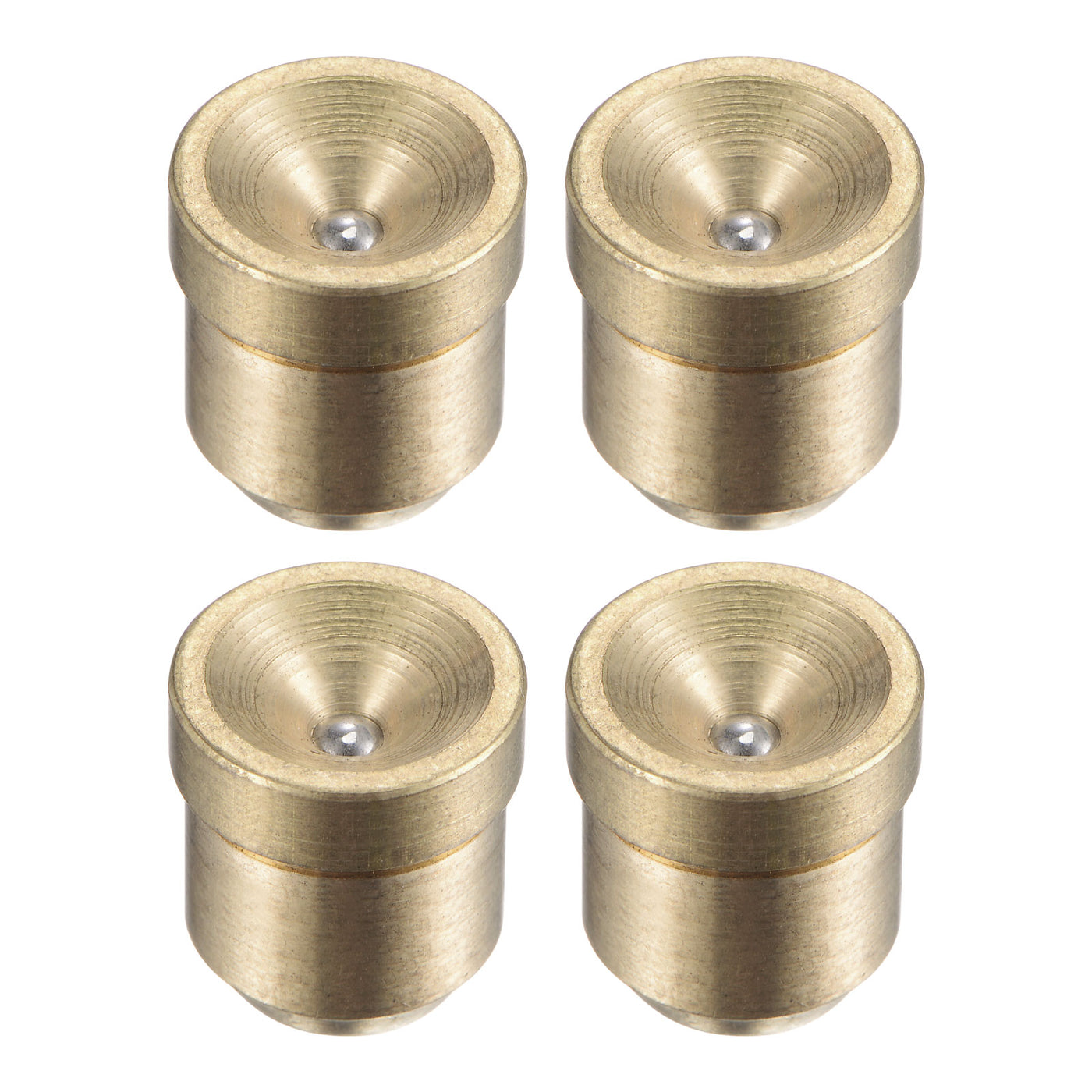 Harfington Brass Push Button Flange Grease Oil Cup 10mm for Lubrication System 4Pcs