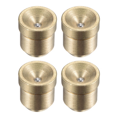 Harfington Brass Push Button Flange Grease Oil Cup 10mm for Lubrication System 4Pcs