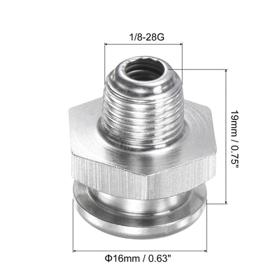 Harfington Push Button Grease Oil Cup 1/8-28G Male Thread 304 Stainless Steel Ball Oiler
