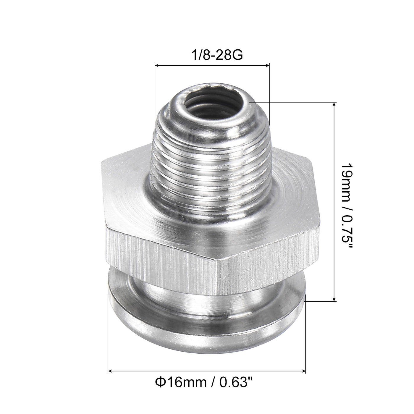 Harfington Push Button Grease Oil Cup 1/8-28G Male Thread 304 Stainless Steel Ball Oiler