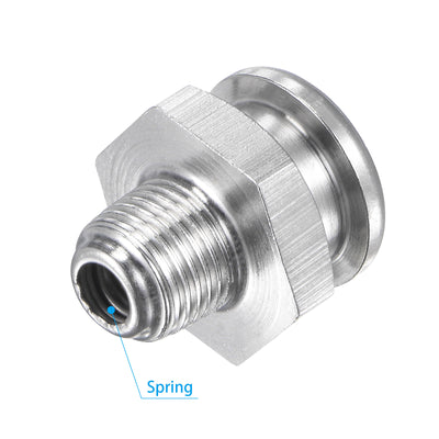 Harfington Push Button Grease Oil Cup 1/8-28G Male Thread 304 Stainless Steel Ball Oiler