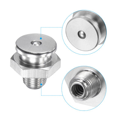 Harfington Push Button Grease Oil Cup 1/8-28G Male Thread 304 Stainless Steel Ball Oiler