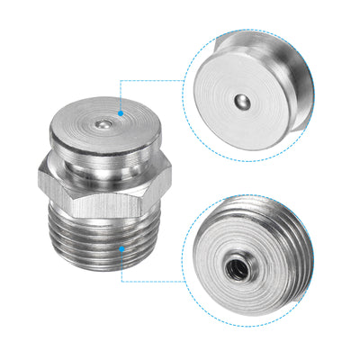 Harfington Push Button Grease Oil Cup 3/8-19G Male Thread 304 Stainless Steel Ball Oiler