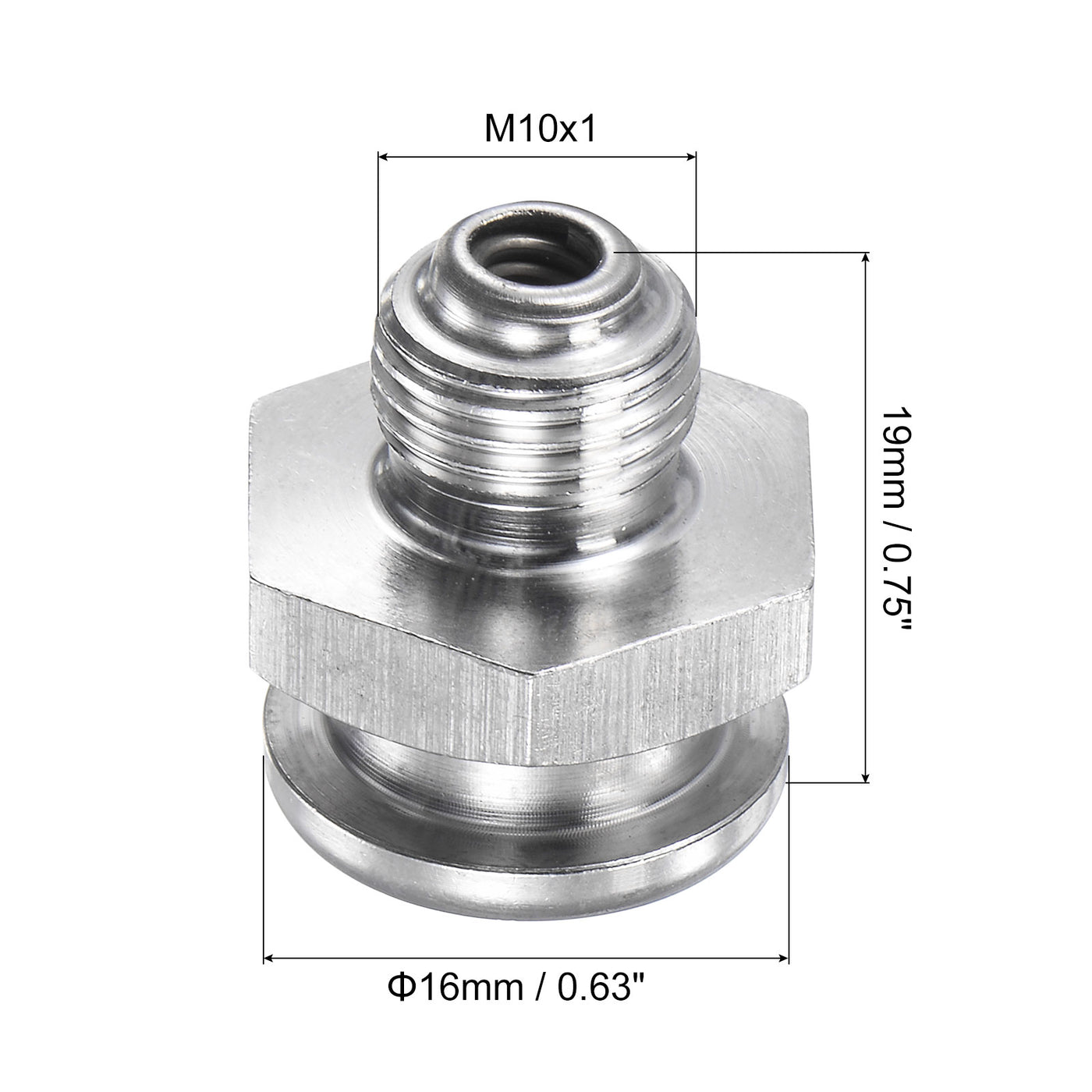 Harfington Push Button Grease Oil Cup M10x1 Male Thread 304 Stainless Steel Ball Oiler