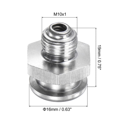Harfington Push Button Grease Oil Cup M10x1 Male Thread 304 Stainless Steel Ball Oiler