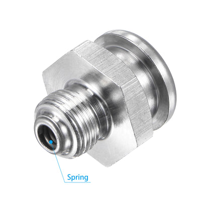 Harfington Push Button Grease Oil Cup M10x1 Male Thread 304 Stainless Steel Ball Oiler