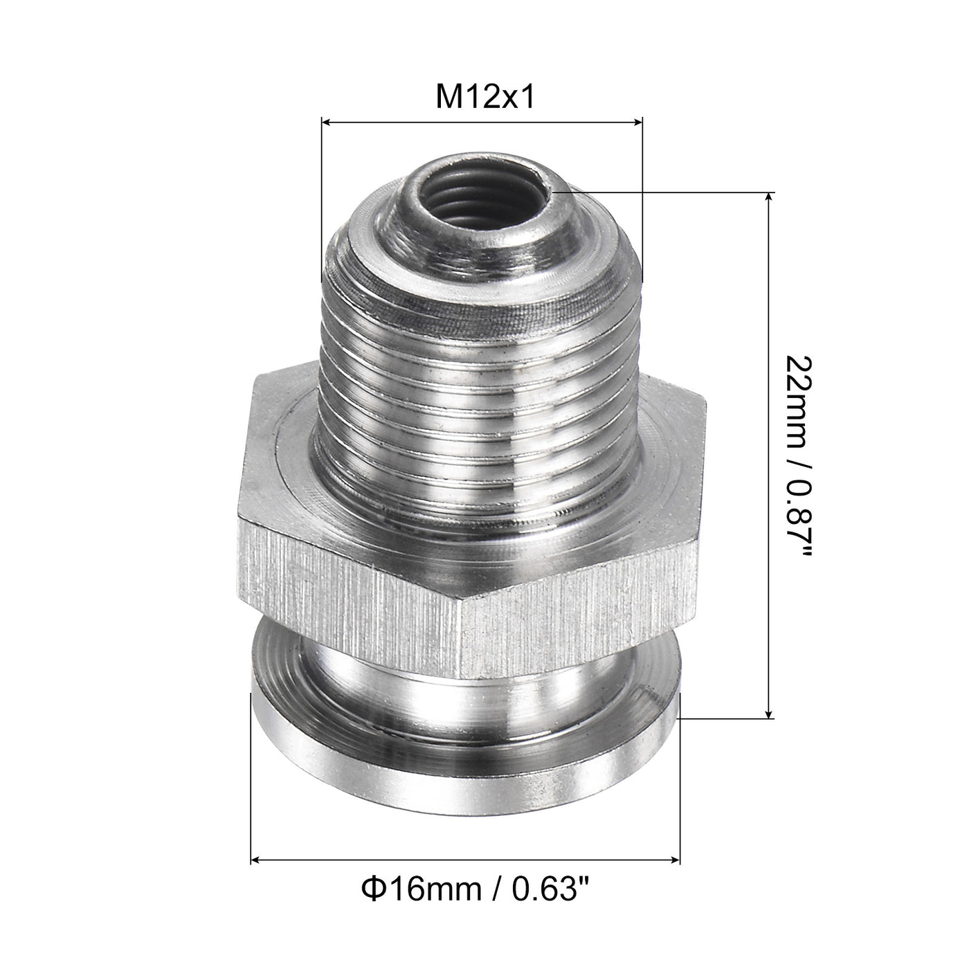 Harfington Push Button Grease Oil Cup M12x1 Male Thread 304 Stainless Steel Ball Oiler